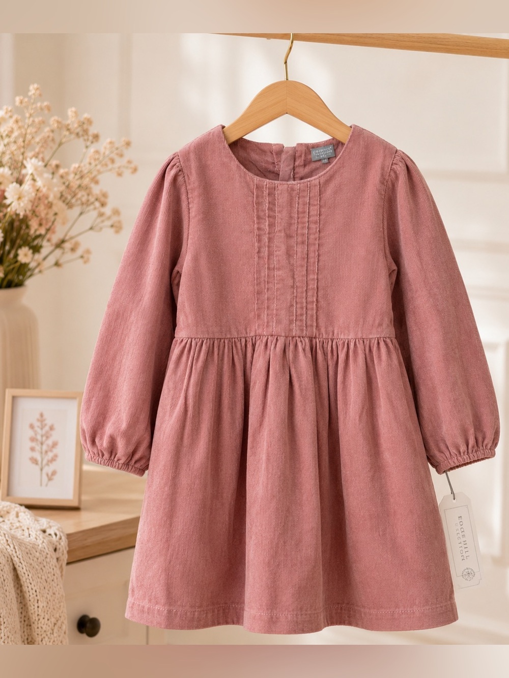 NWT Edgehill Collection Dusty Rose Corduroy Dress Girls 6X Boutique Style - Picture 1 of 6